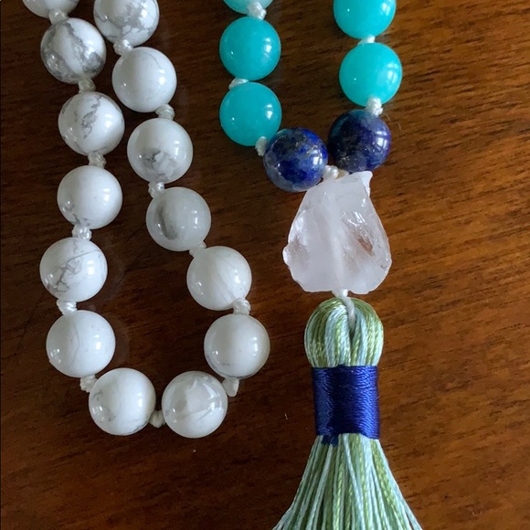 Mala knotted 108 stone prayer beads. Howlite - Picture 6 of 6